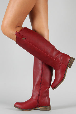 Breckelle Round Toe Riding Knee High Boot