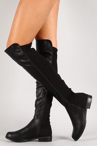 Bamboo Round Toe Riding Thigh High Boot