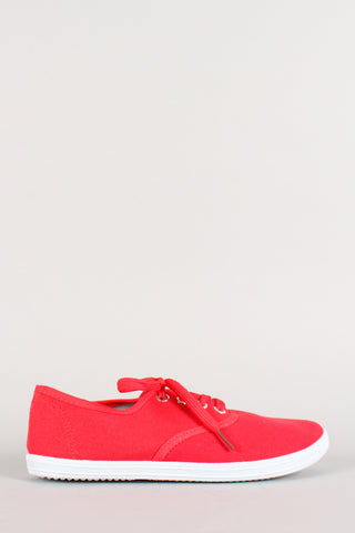 Canvas Round Toe Lace Up Sneaker