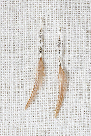 Beaded Feather Earrings