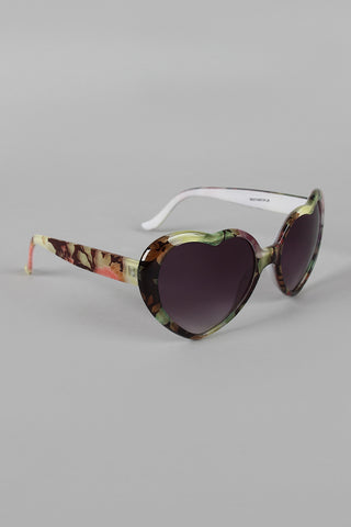 Floral Heart Eyes Sunglasses