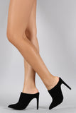 Anne Michelle Suede Pointy Toe Mule Pump