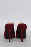 Anne Michelle Suede Pointy Toe Mule Pump