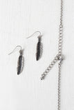 Tri-Tone Rings Feather Necklace