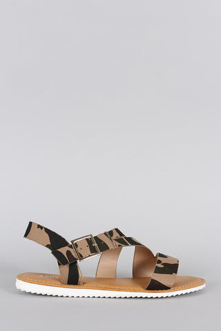 Bamboo Strappy Camouflage Sandal