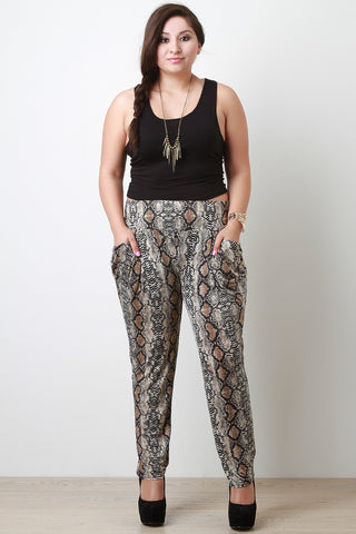 Plus Size Snake Tapered Pants