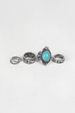 Rhinestone and Turquoise Ring Set