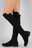 Suede Round Toe Riding Thigh High Boot