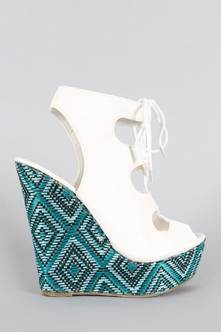 Alluring Tribal Embroidered Caged Wedge