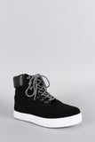 Bamboo High Top Round Toe Lace Up Sneaker