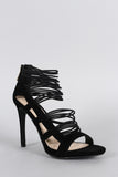 Anne Michelle Strappy Cage Cushioned Open Toe Heel