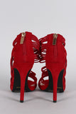 Anne Michelle Strappy Cage Cushioned Open Toe Heel