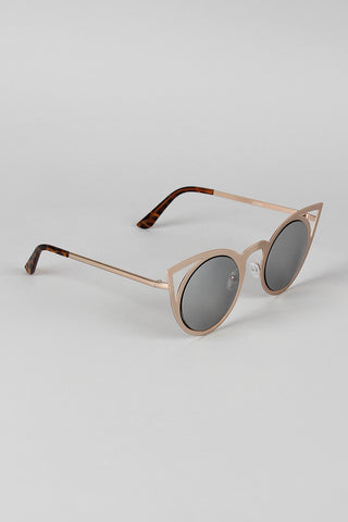 Sleek Metallic Cat Eye Sunglasses