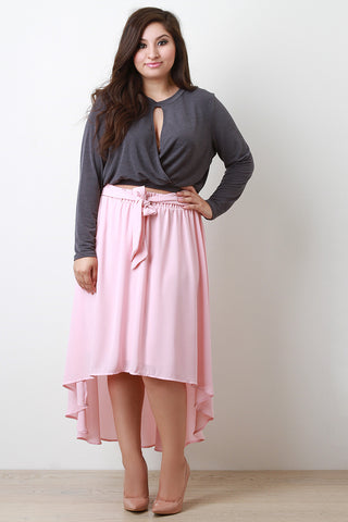 High-Low Flowy Maxi Skirt