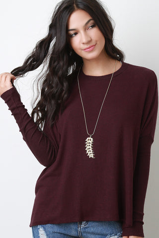 Casual Long Sleeves Dolman Trapeze Top