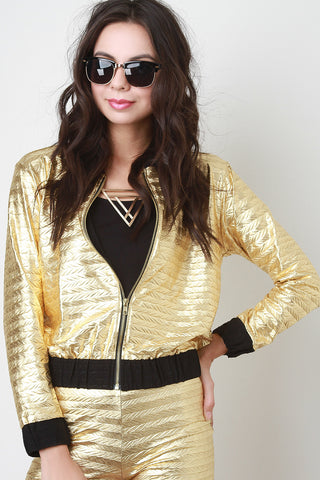 Gold Foil Zipper Jacket