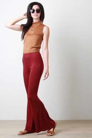 Jersey Knit Flared Pants