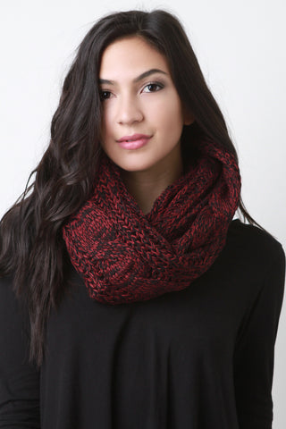 Loose Cable Knit Infinity Scarf