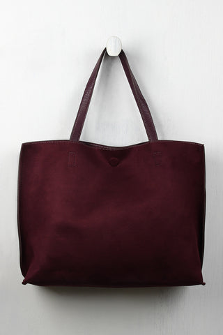 Reversible Suede And Leather Tote Bag