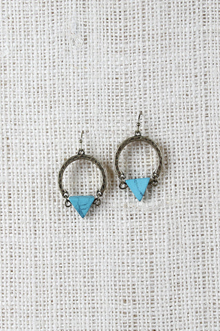 Textured Triangle Stone Earrings