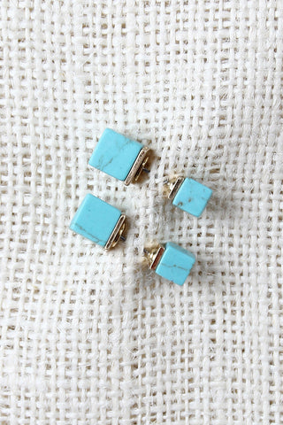Double Sided Square Stone Earrings
