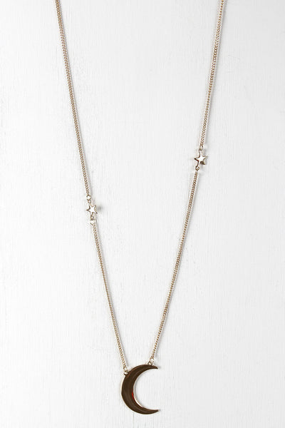 Moon And Stars Station Necklace