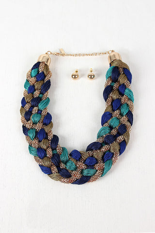 Woven Embroidery Tube Chain Necklace