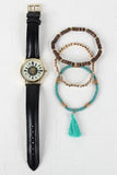 Feather Watch And Bracelets Set