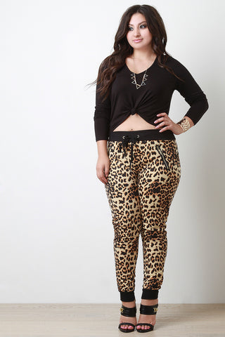 Leopard Print Jogger Pants