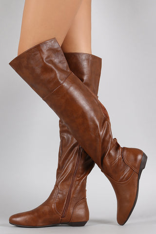 Bamboo Slouchy Elastic Gores Over the Knee Boots