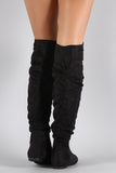 Suede Slouchy Thigh High Flat Boot