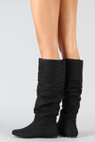 Soda Zuluu-S Suede Slouchy Knee High Flat Boot