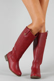 Breckelle Round Toe Riding Knee High Boot