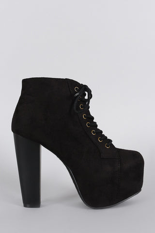 Speed Limit 98 Suede Lace Up Platform Booties