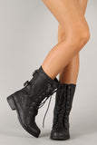 Lug-12N Zipper Round Toe Military Lace Up Boot