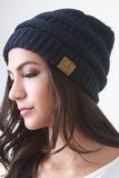 Solid Ridged Knit Beanie