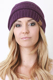 Solid Ridged Knit Beanie