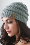 Solid Ridged Knit Beanie