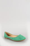 Faux Suede Round Toe Ballet Flat