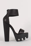 Wild Diva Lounge Open Toe Chunky Platform Heel