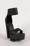 Wild Diva Lounge Open Toe Chunky Platform Heel