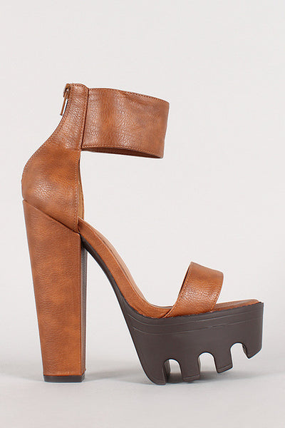 Wild Diva Lounge Open Toe Chunky Platform Heel