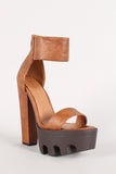 Wild Diva Lounge Open Toe Chunky Platform Heel