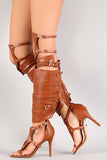 Breckelle Cut Out Strappy Knee High Heel