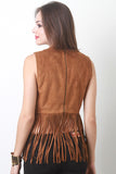 Faux Suede Fringe Top