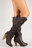 Slouchy Tapered Heel Knee High Boot