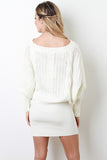 Cable Knit Dolman Mini Dress