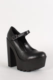 Soda Mary Jane Lug Sole Platform Pump