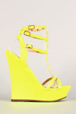 Liliana Neon Studded Open Toe Wedge