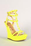 Liliana Neon Studded Open Toe Wedge